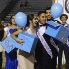 Monica Lopez of the school's AVID Club and Adrian Zamora, representing the LEAF Club, were named Homecoming Queen and King Friday night.